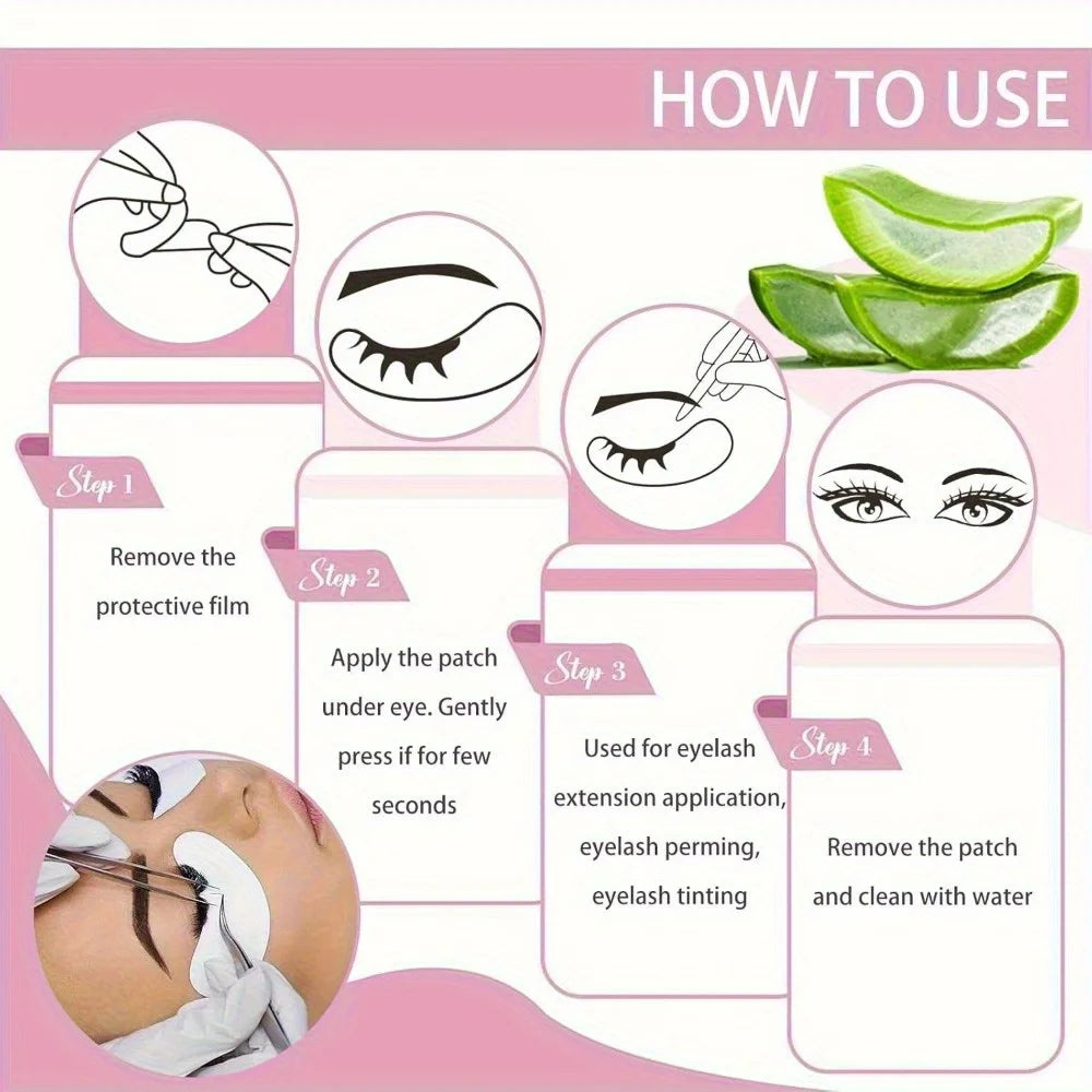 50Pairs Lint Free U-Shaped Eyelash Extension Under Eye Pads Hydrogel Patches Isolation Lower Lash Spacers Beauty Tool Gift Ideas