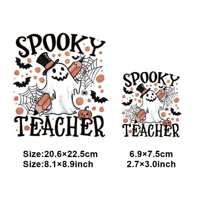"Halloween is a Life Style"Patch Stickers Iron On Transfers for Clothing Iron Halloween Ghosts Stickers Fusible Applique Badge