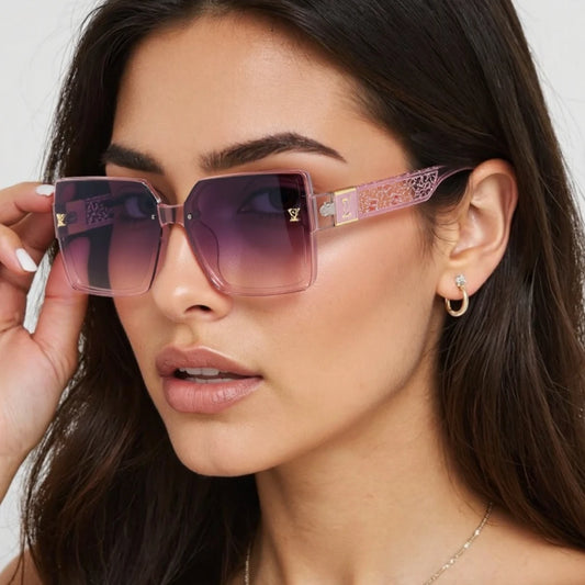 New luxury fashion box sunglasses ladies high sense sunshade sunglasses