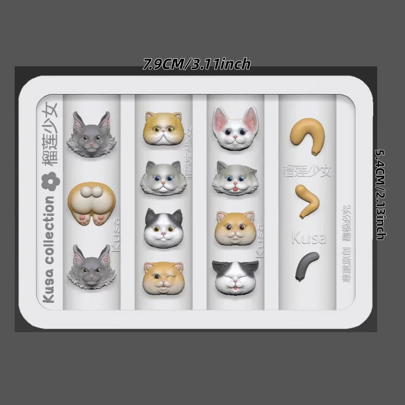 A Cartoon Silicone Nail Art Mold, Cute Cat Headgear, Hat, Pillow, Kindergarten 3D Nail Art Mold