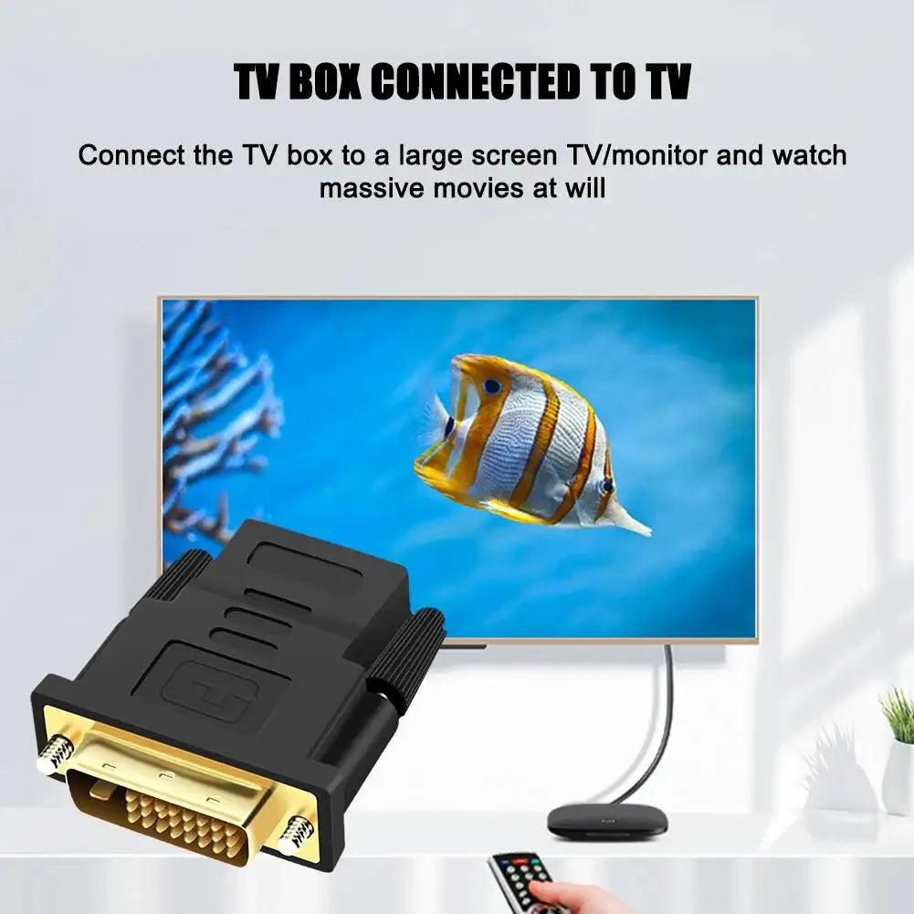 1080P DVI to HDMI-Compatible Adapter Plated Plug DVI 24+1 Male to Female HDMI-compatible Video Converter for PC HDTV Projector