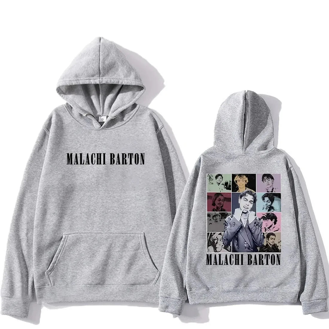 Autumn Winter Fleece-lined Hoody Malachi Barton Printed Women Men Oversized Pullovers Long Sleeve Street Hip Hop Gothic Clothing