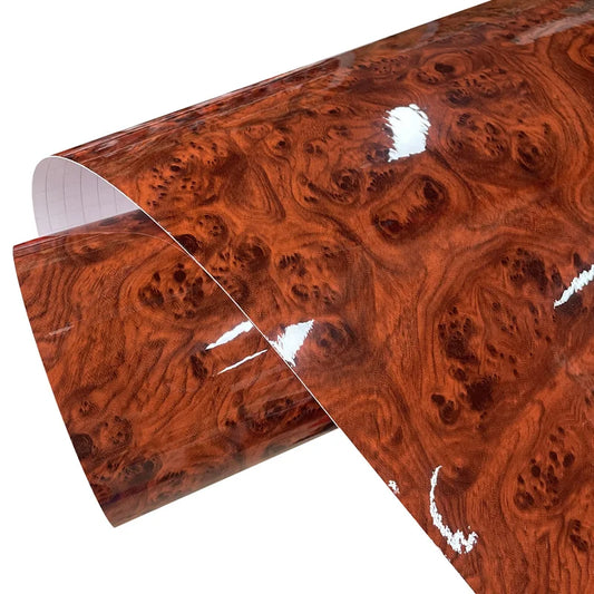 Premium Gloss Wood Grain Vinyl Wrap Film DIY Self Adhesive Decal Sticker Automotive Car Wrapping Foil with Air Release