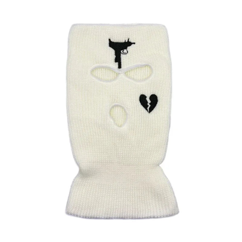 Winter Balaclava Skiing Hat with Three Holes Warm Outdoor Knitted Pullover Face Mask Multifunctional Sports