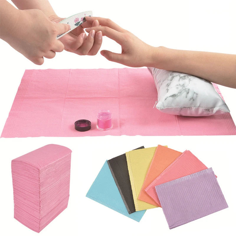 125Pcs/Pack Disposable Dental Clean Bib Pad Multicolour Tattoo Bibs Table Covers Clean Patient Dental Napkins Tattoo Accessories