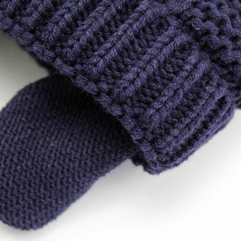 Winter Baby Hat for 0-12month Boy Girls Accessories Knited Cap Kids Hat Fleece Warm Gloves Thick Winter Ear Kids Hat Baby Bonnet