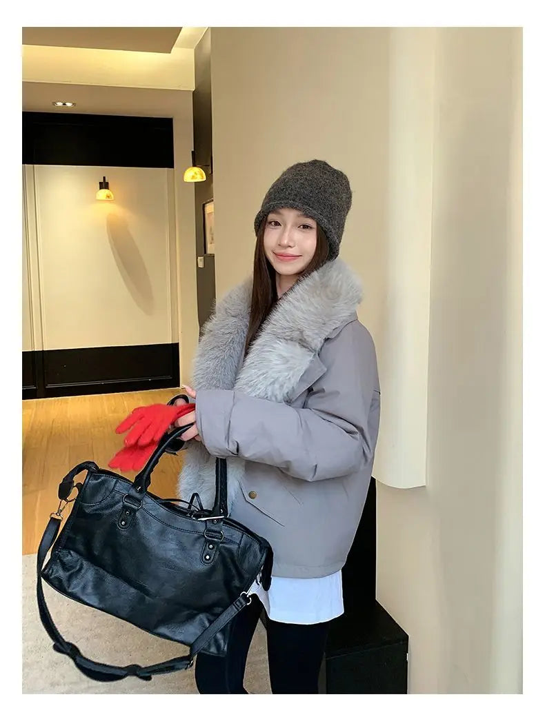 Autumn Winter New Style Fashionable Foreign Trade  Winter Jacket for Women  A Charming Elegant Hooded Mid-length Cotton Coat