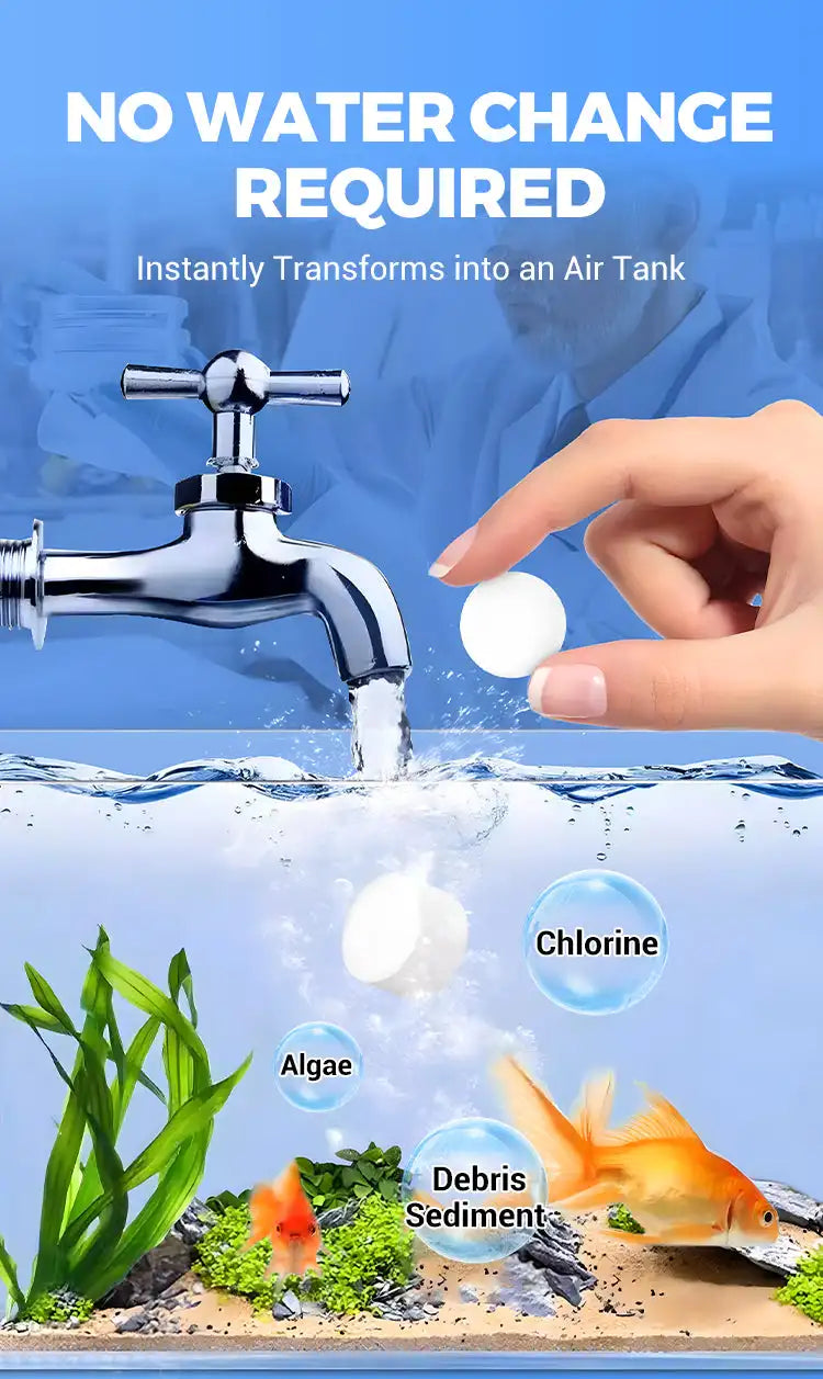 Eco-Friendly Aquarium Water Purification Tablets Water Purifier Fast-Acting Fish Tank Cleaning Solution Aquarium Water Clarifier