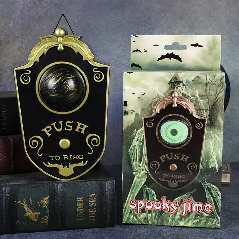 Halloween Doorbell Led Luminous Hanging Doorbell Haunted Party Decor Glowing Horror Props Creepy Eyes with Sound Lights