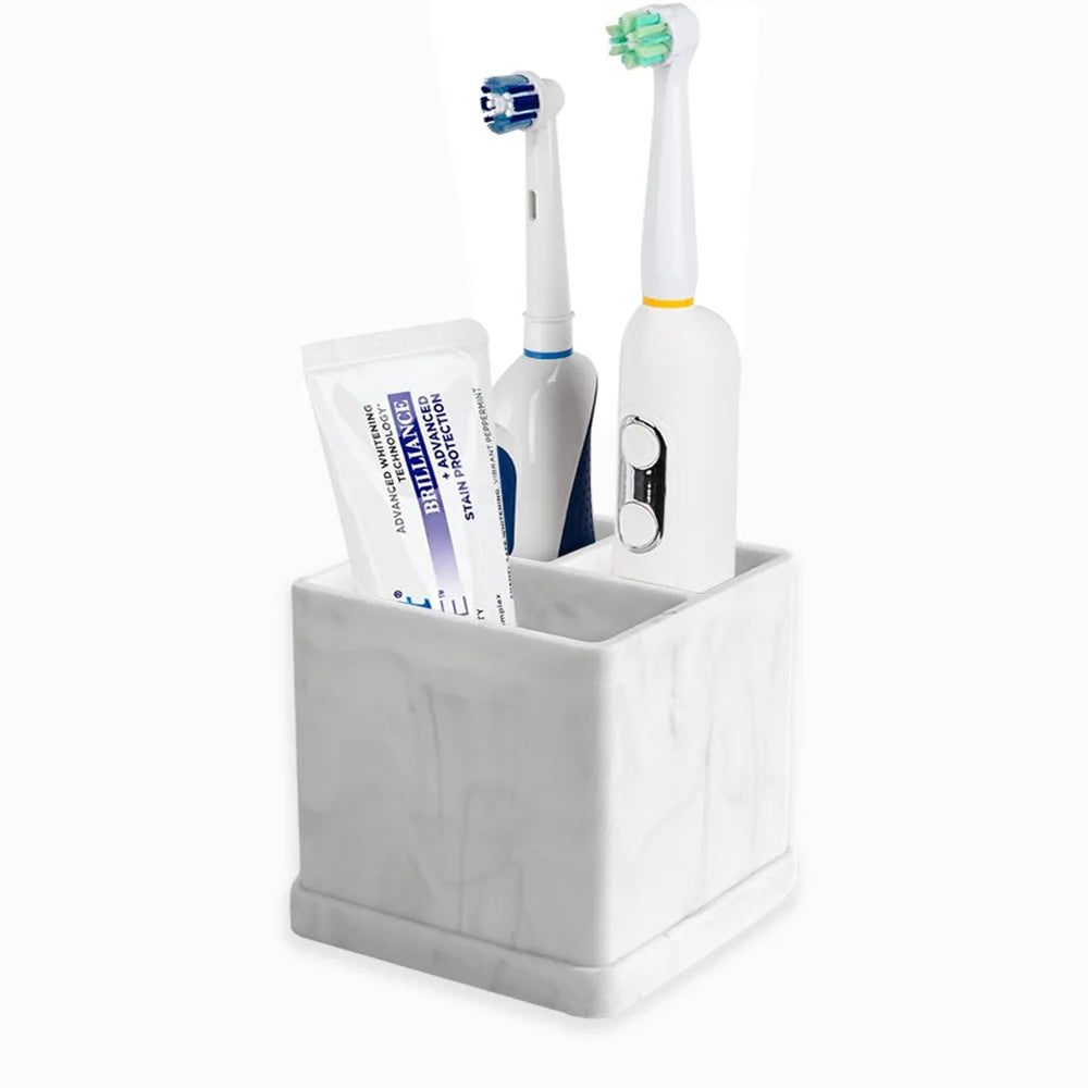 Multifunctional Desktop Storage Toothbrush Storage Box Toiletries Storage Tray Silicone Bathroom Toothbrush Holder Makeup Brush