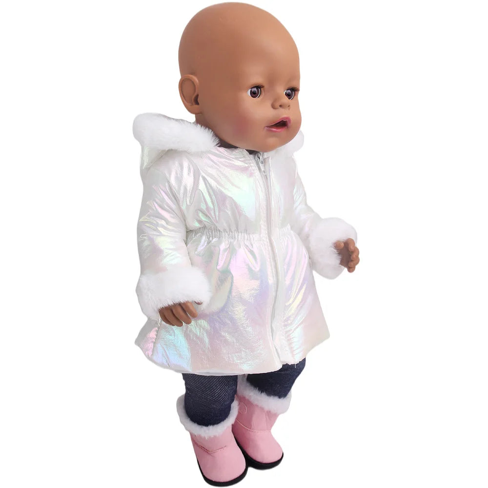 Winter Doll Clothing 43cm Newborn Doll down Jacket Suitable for 14-18 Inch Newborn Doll 1pc Coat Christmas Birthday Gift