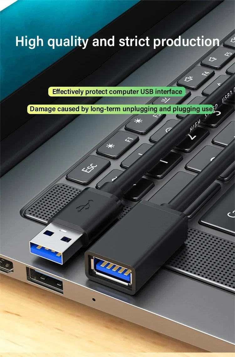 5Gbps USB 3.0 Extension Cable Male To Female USB A Extender Cable for PC Hard Drive Computer Laptop Smart TV Hard Drive Camera