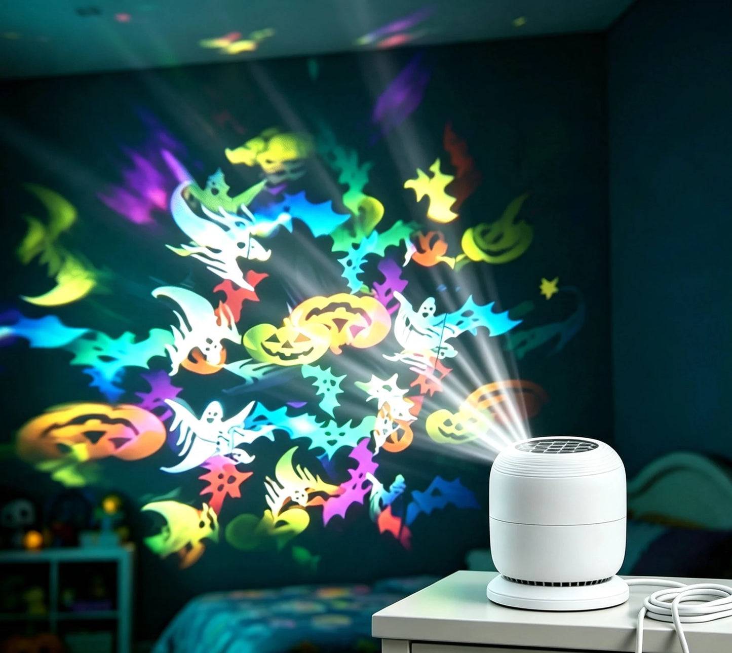 360° Rotating Galaxy Ocean Star Projector Night Light, Dynamic Projection Lamp, LED Ambient Light, Birthday Christmas Gift for K