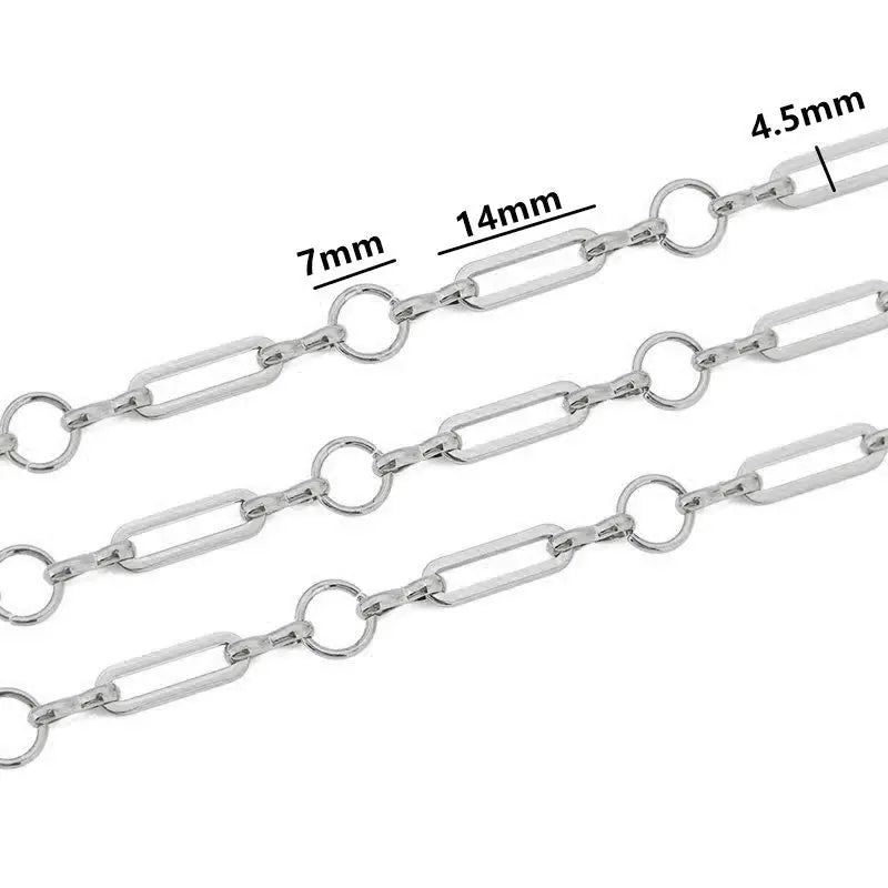 1 Meter Stainless Steel Large Heavy Chunky Hip Hop Punk Link Gold Color Chains DIY Jewelry Materials Handmade Necklace Bracelets
