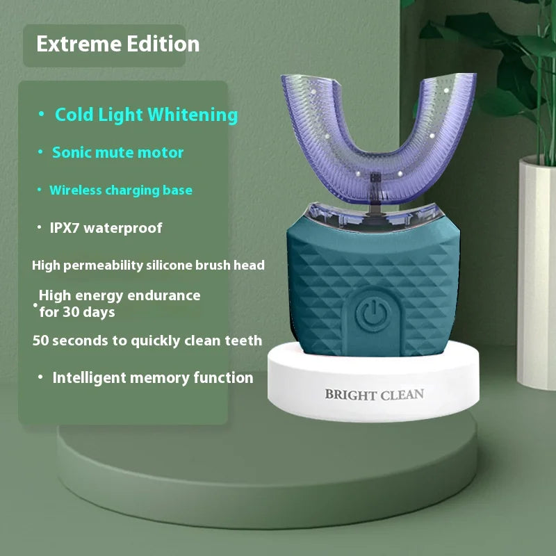 Adult U-shaped Automatic Toothbrush 360° Full Mouth Whitening Wireless Charging Waterproof Brush Ultrasonic Electric Toothbrush