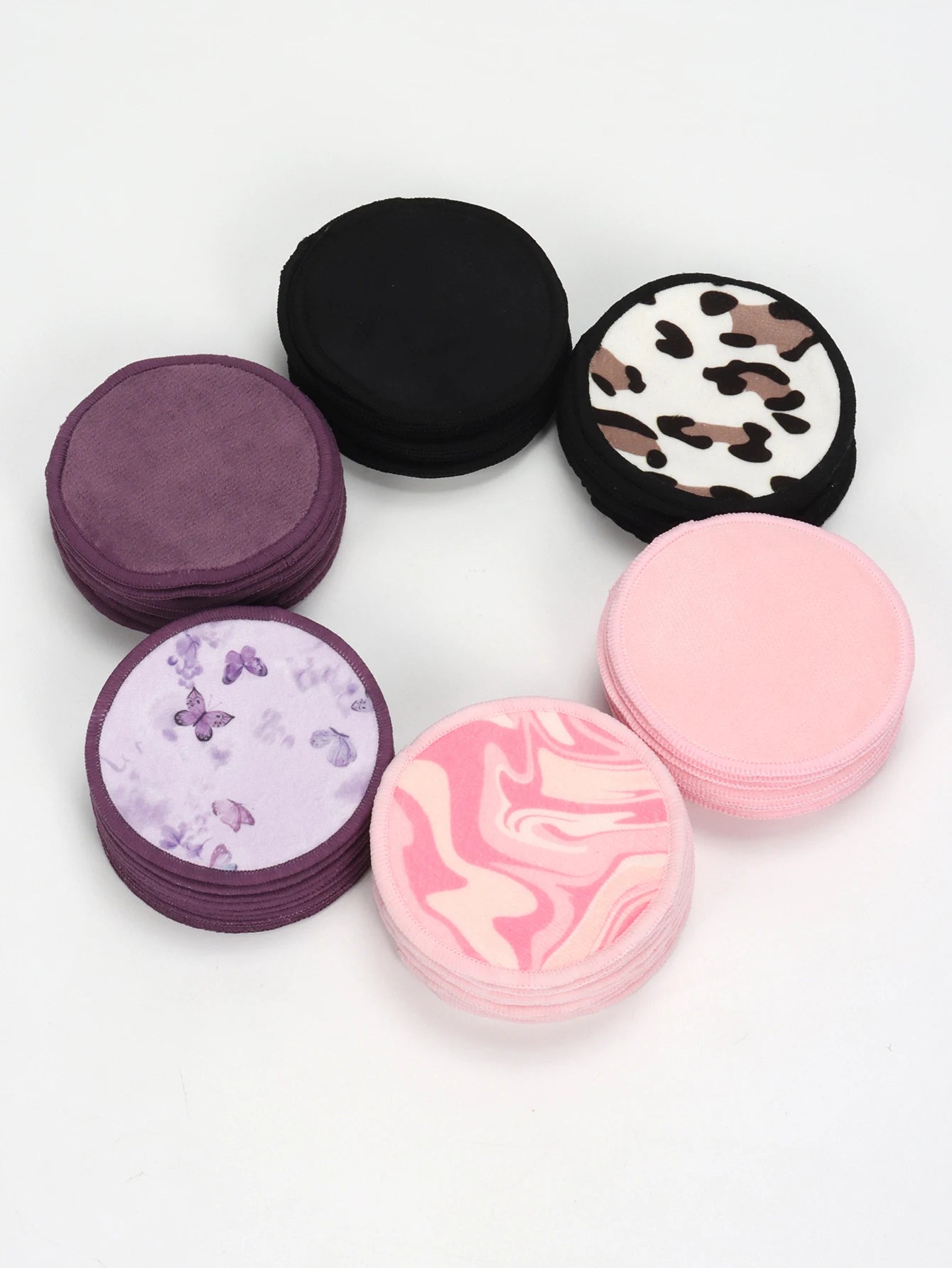Double Round Makeup Remover Pads 20Pcs + Cleaning Mesh Bag, Machine Washable, Reusable, Suitable for All Skin Types
