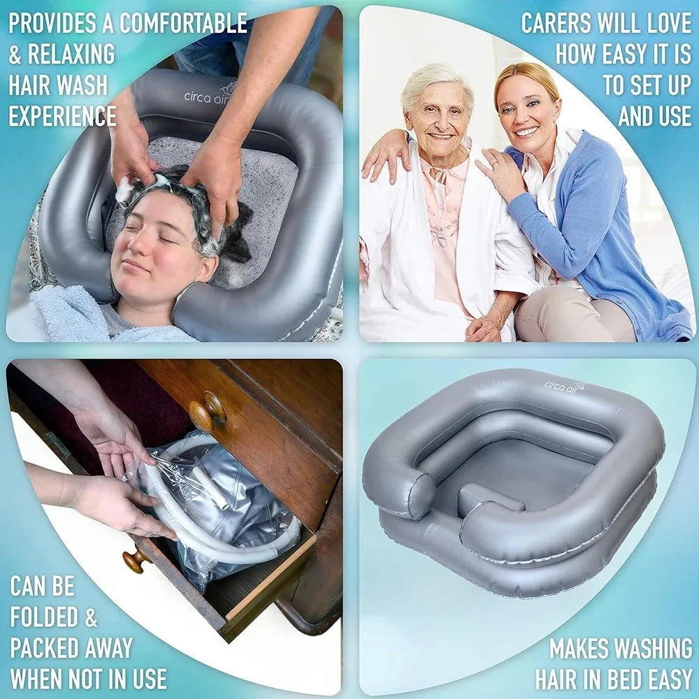 Inflatable Shampoo Basin - Portable Shampoo Bowl, Hair Wash Tub for Dreadlocks and at Home Sink Washing