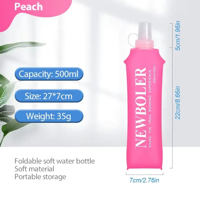 NEWBOLER 150/250/300/500ml Water Bottle TPU Folding Soft Flask Outdoor Sport Running Camping Hiking Travel Portable Water Bottle
