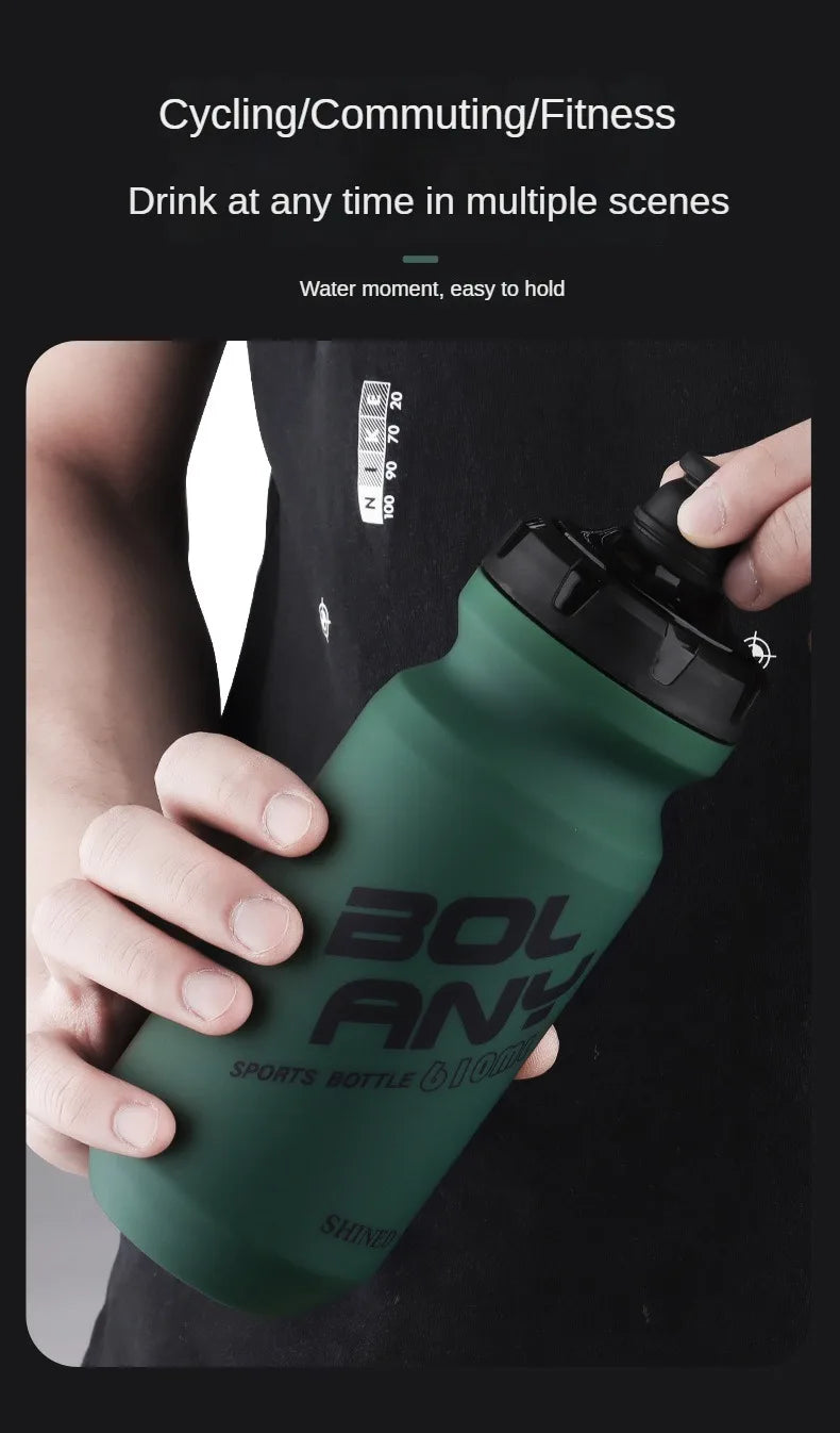 610ML Sports Water Bottle Rubber Paint Plastic Squeeze Bottle for Bicycles Portable Outdoor Cycling Kettle