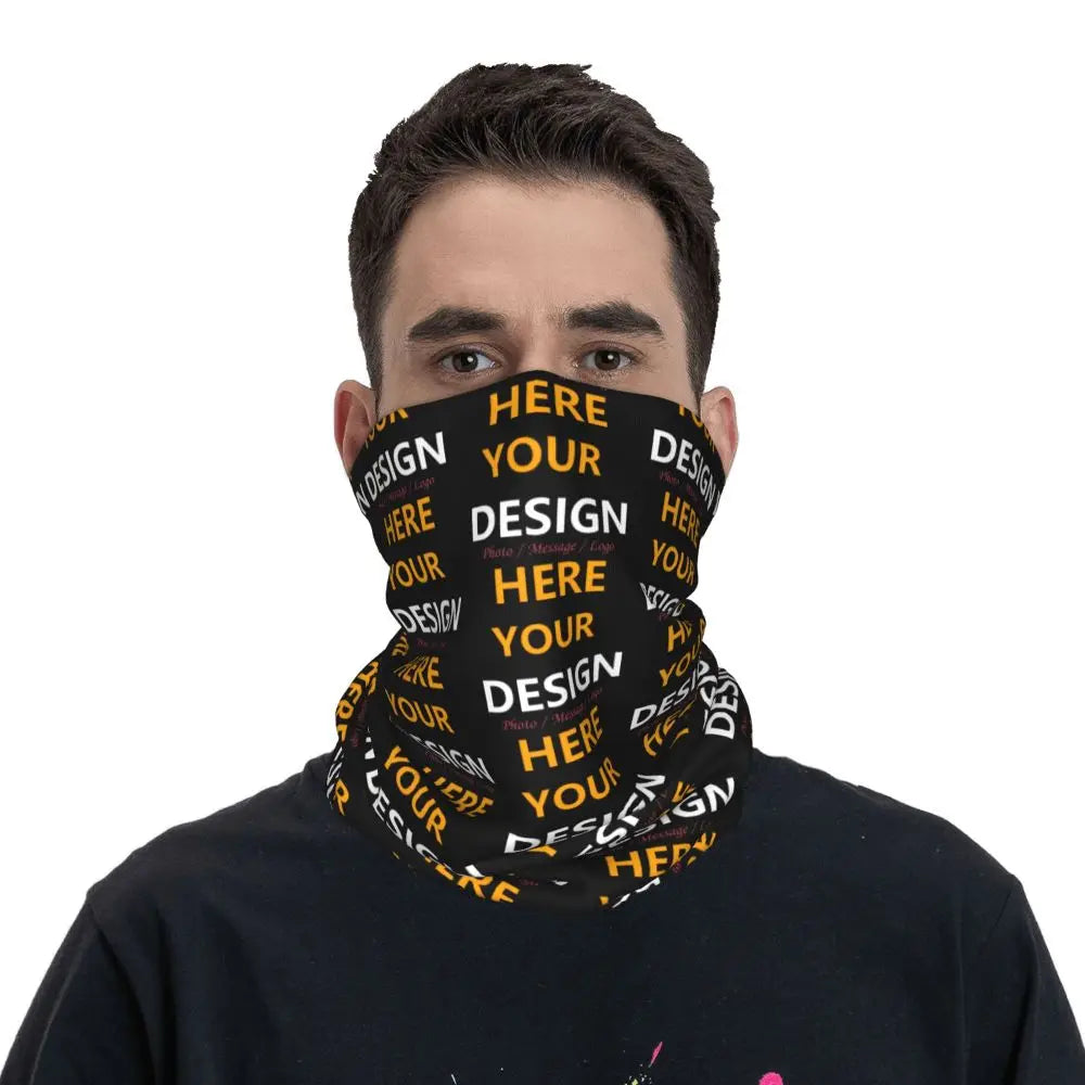 Custom Your Design Here Winter Headband Neck Warmer Ski Hunting Tube Scarf Personalized Customized Logo Face Bandana Gaiter