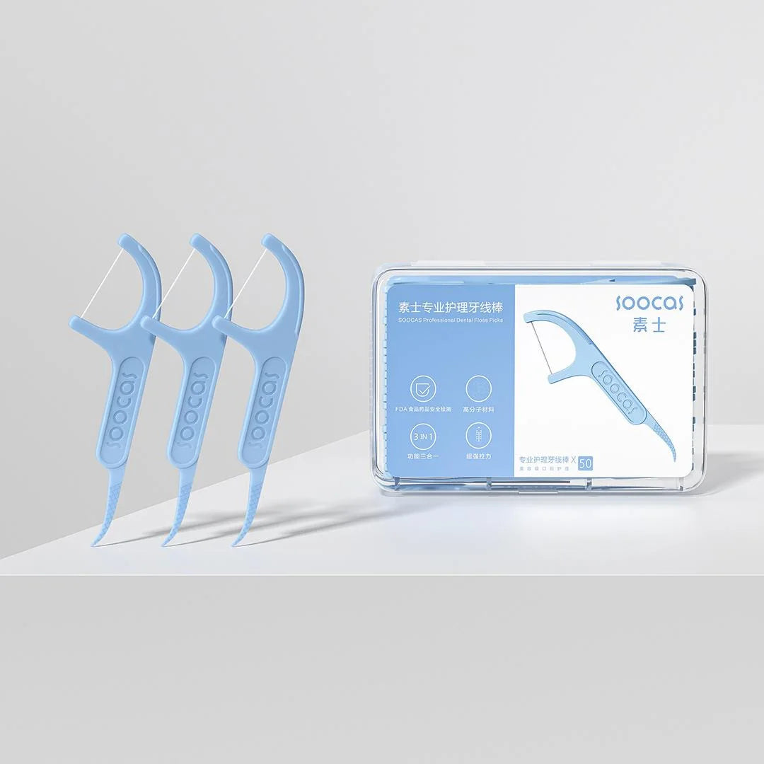 300pcs SOOCAS Professional Dental Flosser Ergonomic Design Food Grade-New/Old Versions Delivered Randomly