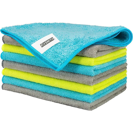 USA Stock Microfiber Cleaning Cloth Pack of 8, 12 x 16 in Highly Absorbent Lint-Free Streak-Free Towels for Car Kitchen Home