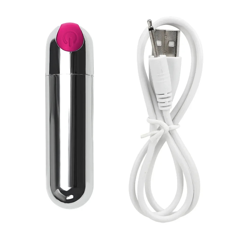 Bullet Head Masturbator Female 10 Speed Control Mini Vibrator Powerful Rechargeable Clitoris G-Spot Massage Toy Adult Toys