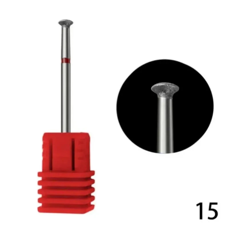 Flame Cone Cuticle Clean Nail Drill Bit 3/32'', Professional Safety Carbide Diamond Nail Bit Nail Cleaner for Cuticle Dead Skin
