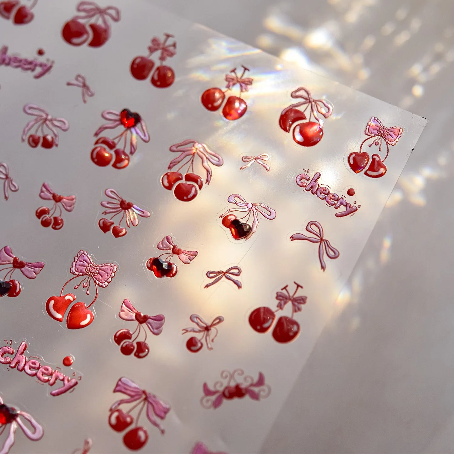 Sweet Summer Delicious Watermelon Ice Cream 5D Nail Art Sticker Elegant Bowknot Cool Ice Square Jelly Nail Decals for Manicure
