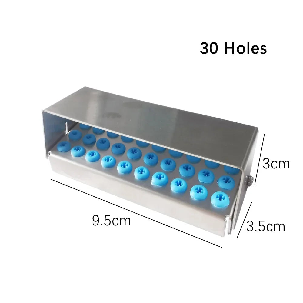 8/12/30 Holes Dental Bur Holder Sterilizer Case Autoclavable Endo File Drills Block for High Speed Bur Organizer Box Silicone