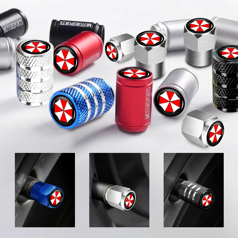 4Pcs Car Tire Valve Stems Cap Aluminum Tyre Wheel Stem Air Valve Cover Airdust For Umbrella
