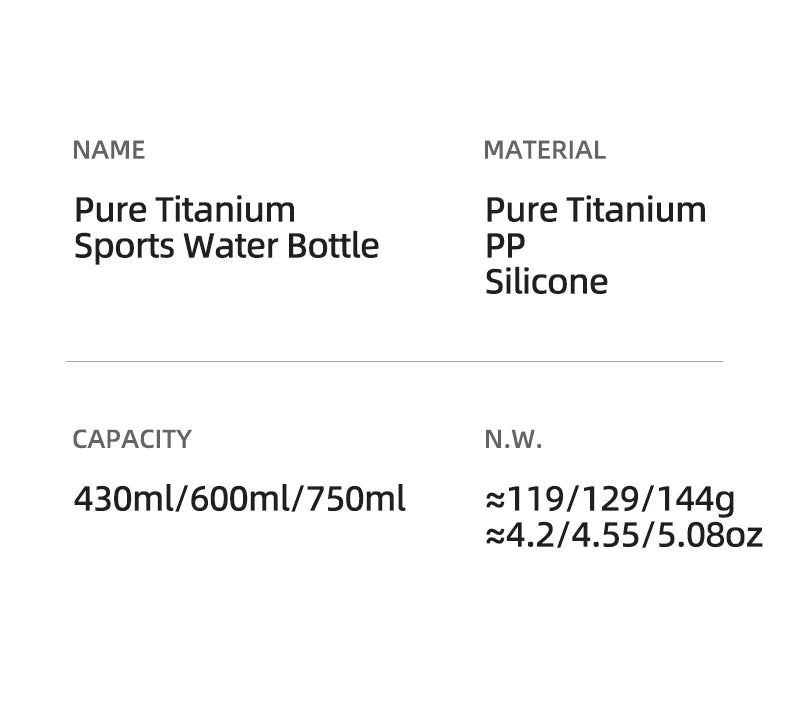 Tiartisan Titanium Ultralight Cycling Water Bottle Outdoor Hiking Climbing Drinking Bottle Reusable Wide Mouth Sports Bottle
