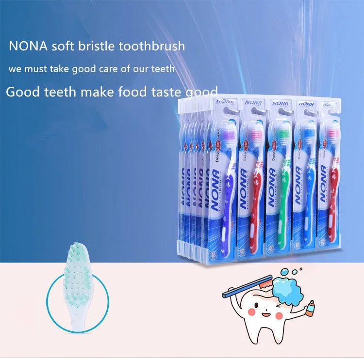 NONA toothbrush, natural, high quality manual toothbrush, soft bristles, suitable for gums, for everyday deep cleaning oral care