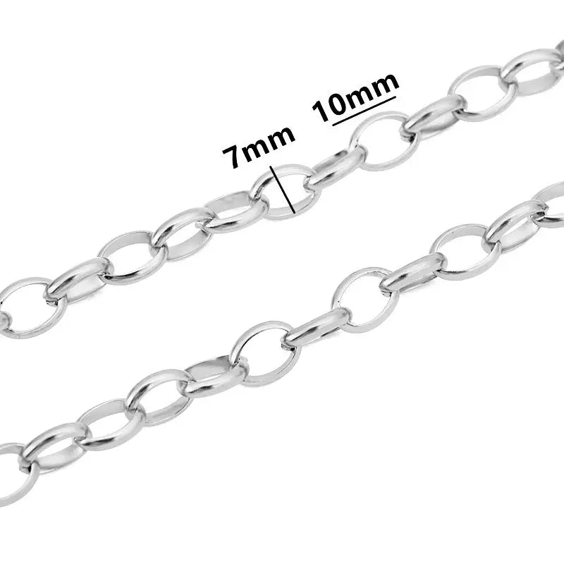 1 Meter Stainless Steel Large Heavy Chunky Hip Hop Punk Link Gold Color Chains DIY Jewelry Materials Handmade Necklace Bracelets