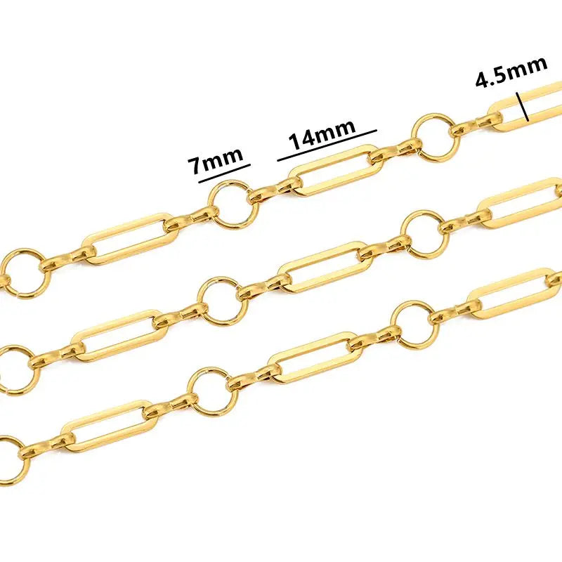 1 Meter Stainless Steel Large Heavy Chunky Hip Hop Punk Link Gold Color Chains DIY Jewelry Materials Handmade Necklace Bracelets
