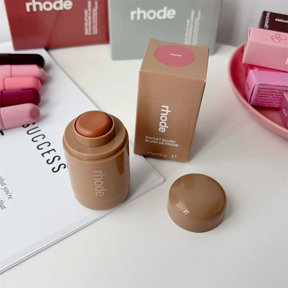 Rhode New Lip Stick Lip GlossesPocket Blush Lip Cheek Hydrating Glazing Mist Natural Rouge Powder Blush Cream Cheek Makeup Bag