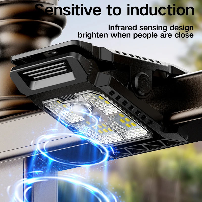 Outdoor Solar Light Clamp On Motion Sensor Lights Waterproof Work Light 3 Light Modes Camping Lamp Fence Walls Garage Led Lamps
