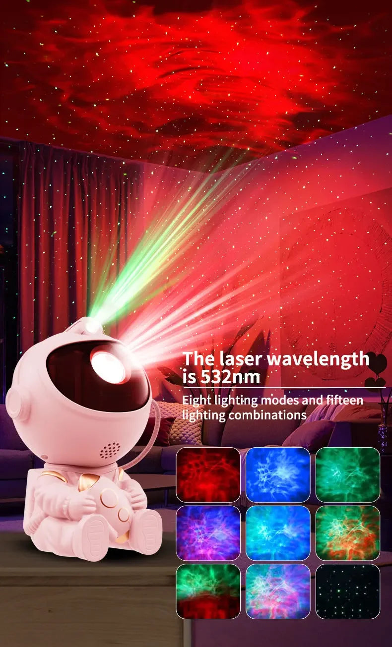 Remote Control Astronaut Galaxy Projector Night Light 360° Rotatable Nebula Star Lamp for Kids Bedroom Party Ceiling Decor