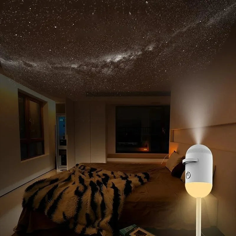 Galaxy Star Projector 2 in 1 Night Light Home Background Atmosphere Lamp Perfect Gift for Boyfriend & Girlfriend