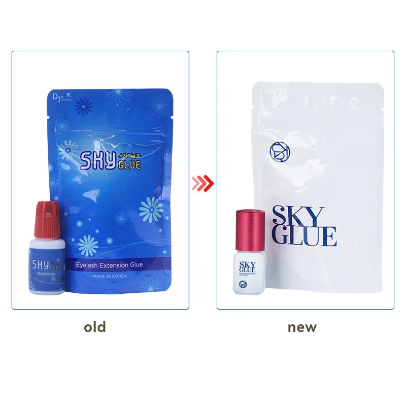 5ml Korean Original Sky Glue S Plus Black Red Blue White Cap Lash Adhesive Low Irritation Quick Drying Eyelash Extension Glue
