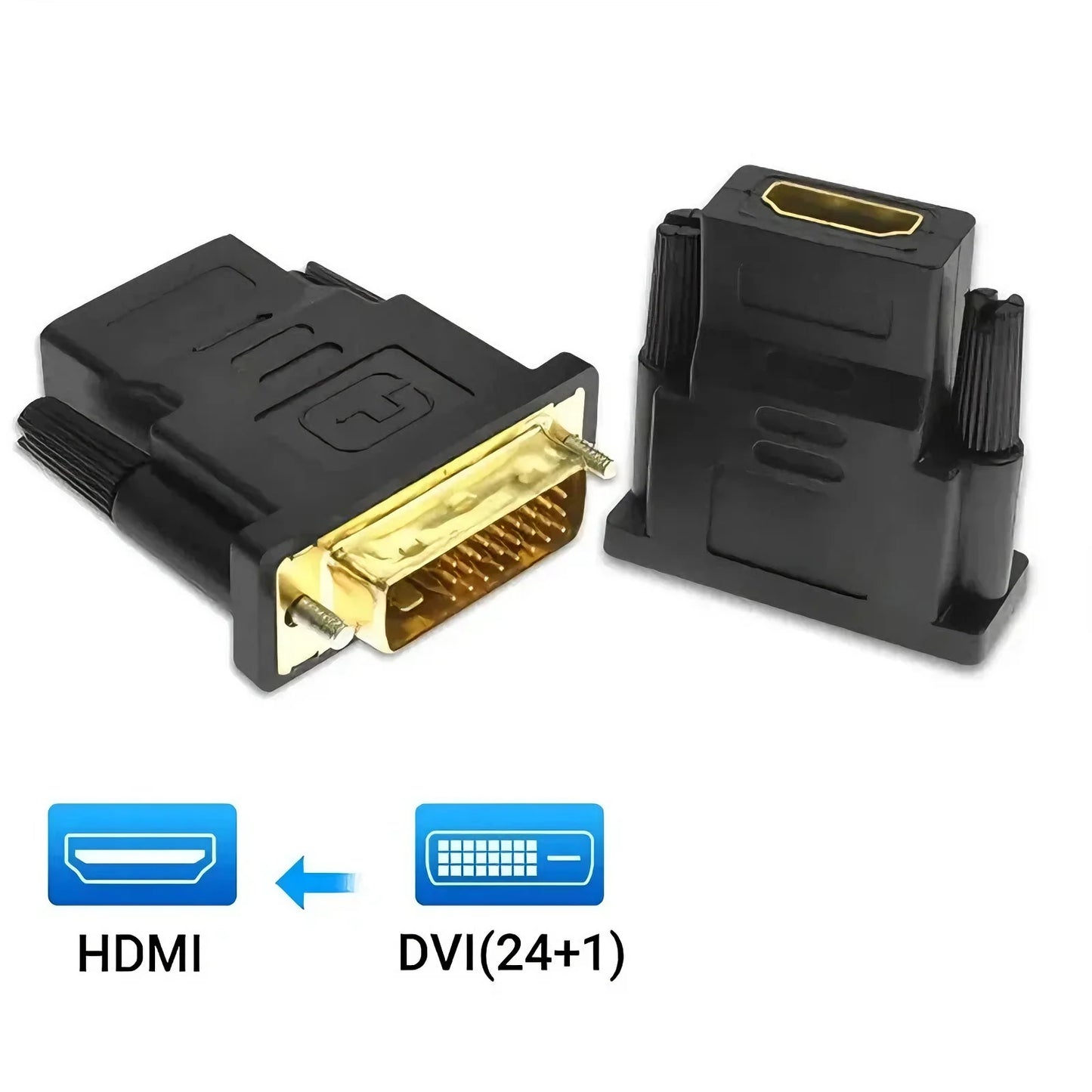 1080P DVI to HDMI-Compatible Adapter Plated Plug DVI 24+1 Male to Female HDMI-compatible Video Converter for PC HDTV Projector