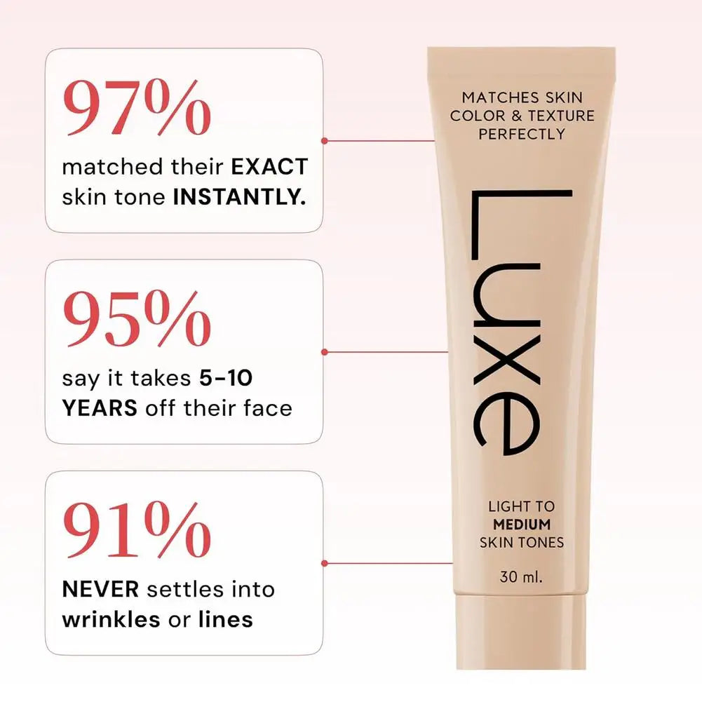 Luxe Color Change Waterproof Concealer Foundation, Full Coverage for Acne, Scars & Uneven Skin Tone, Long-Lasting Face Makeup