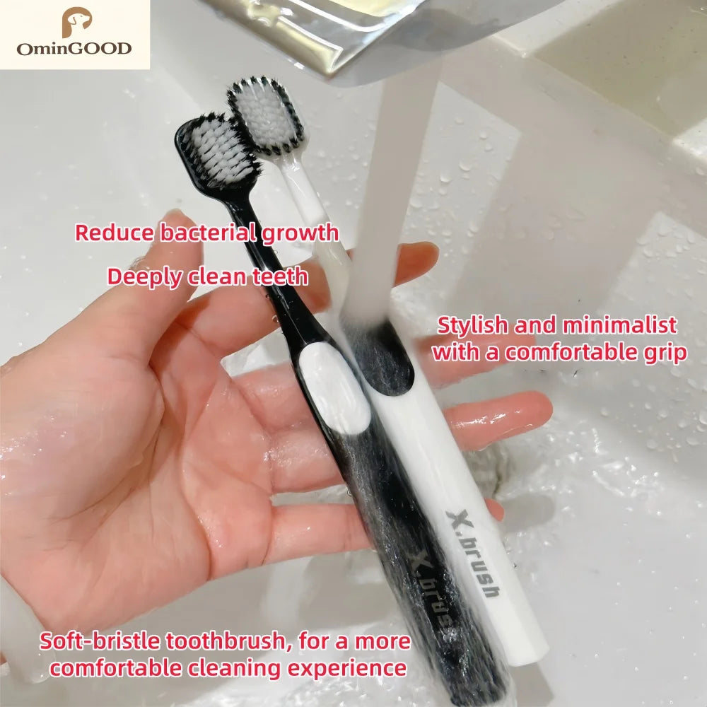2-12PCS Soft Toothbrush Deep Cleaning Oral Hygiene Silicone Bristles Toothbrush Gentle For Gums Ultra Fine Adult Dental Brush