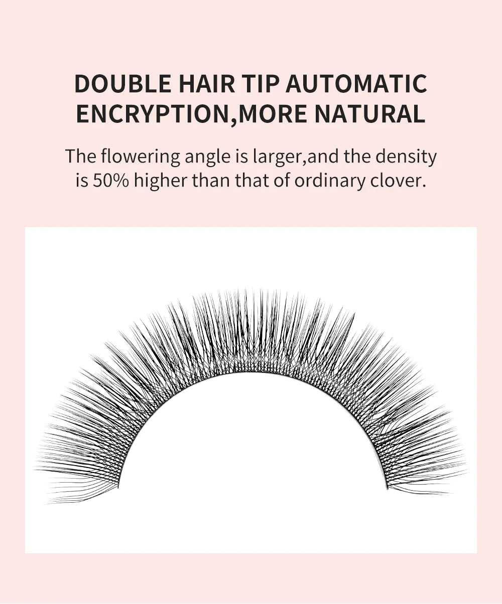 NATUHANA 3D W Shape Lashes Premade Volume Fan Lash Extensions Natural W Style Lashes Faux Mink Individual Lashes Makeup(2.0)
