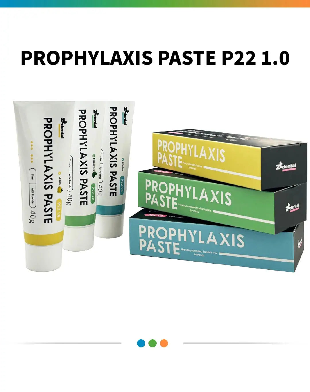 40g/PK Dental Prophy Paste P22 - Fine & Regular Grit Polishing Prophylaxis Paste 3 Flavors (Peppermint, Lemon, Odorless)