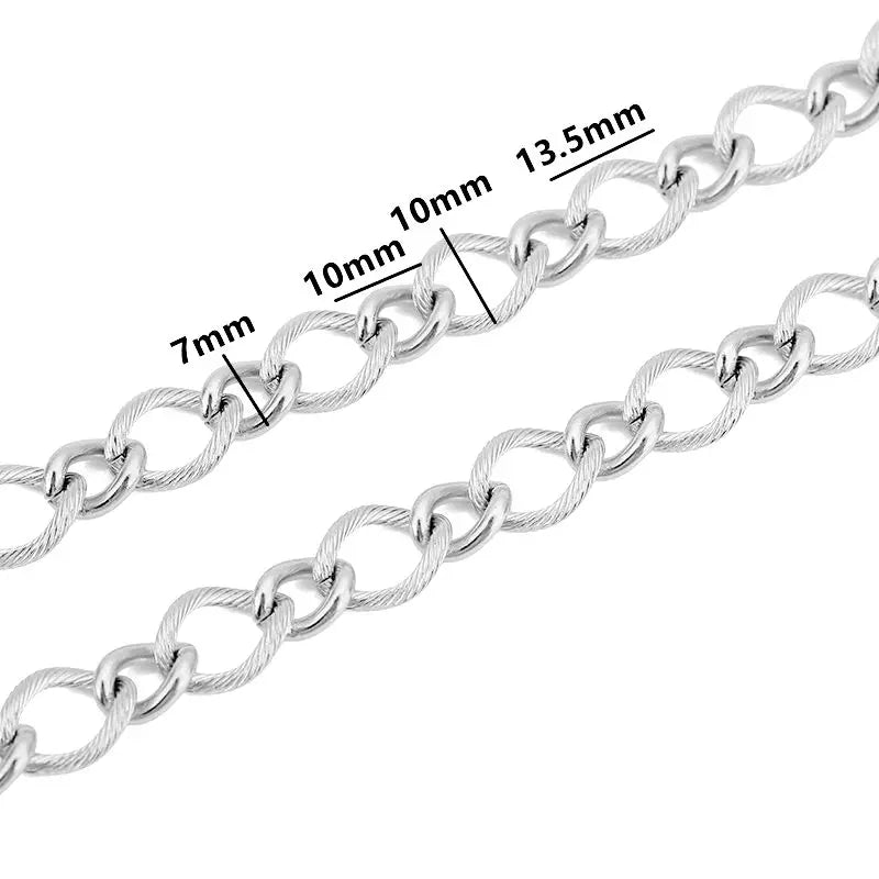 1 Meter Stainless Steel Large Heavy Chunky Hip Hop Punk Link Gold Color Chains DIY Jewelry Materials Handmade Necklace Bracelets