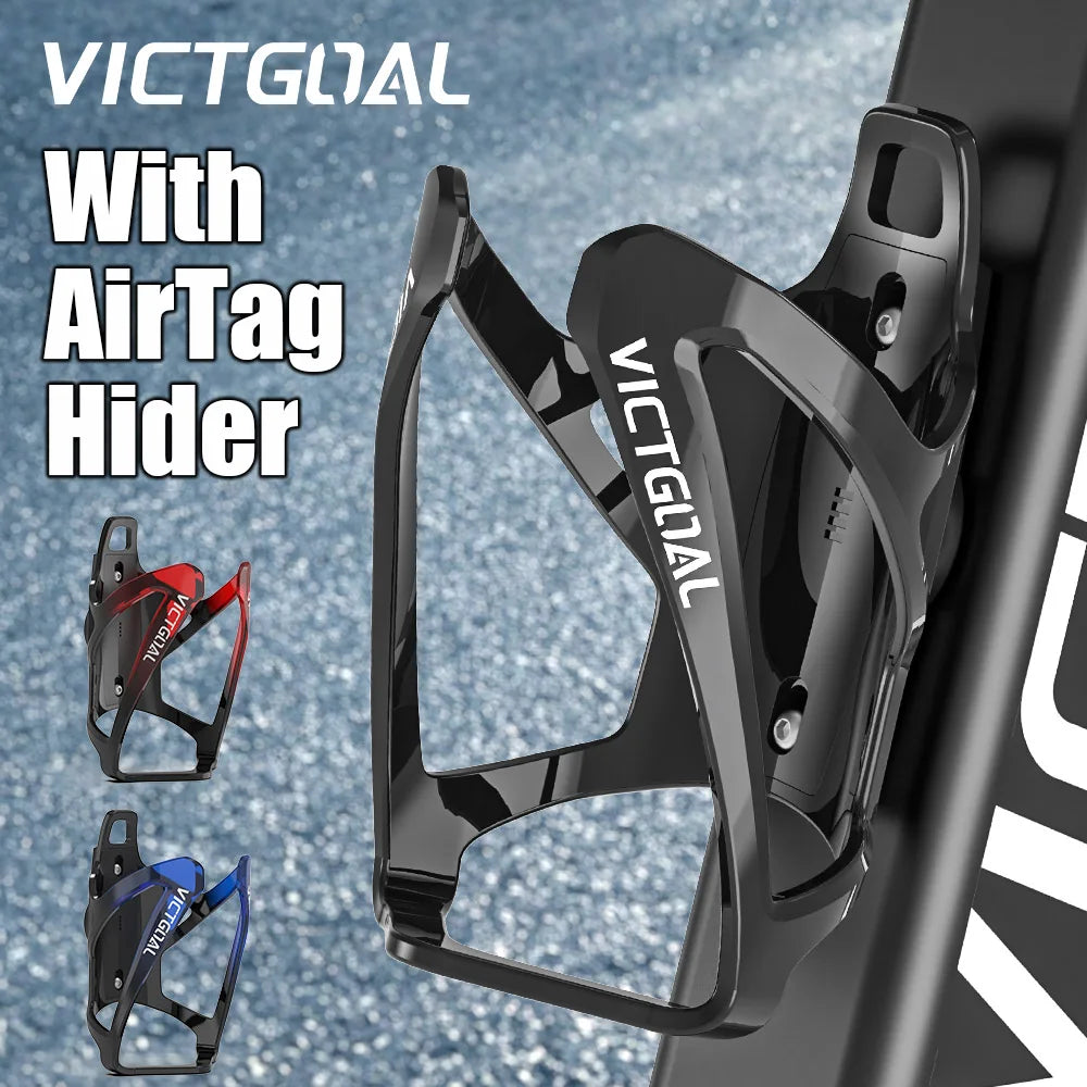 VICTGOAL Cycling Water Bottle Cage with AirTag Hider Lightweight Bottle Bracket MTB Road Bicycle Bottle Stand Holder Accessories