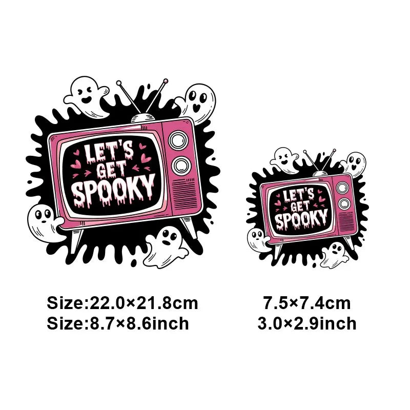 "Halloween is a Life Style"Patch Stickers Iron On Transfers for Clothing Iron Halloween Ghosts Stickers Fusible Applique Badge