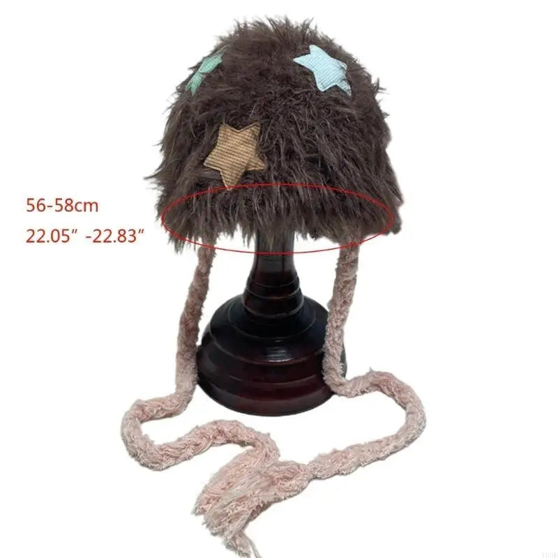 Winter Faux Furs Furry Bucket Hat Warm Hat Plush Fisherman Hat for Womens Teens Girls Sunscreen Colorful Caps Y08E