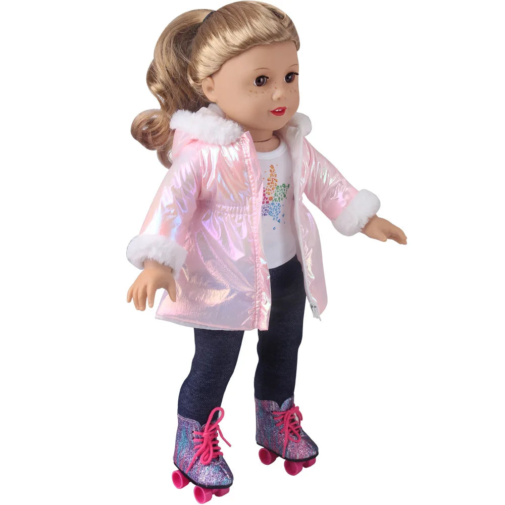 Winter Doll Clothing 43cm Newborn Doll down Jacket Suitable for 14-18 Inch Newborn Doll 1pc Coat Christmas Birthday Gift
